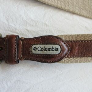 Columbia Men's Beige and Brown Belt genuine leather and brass
